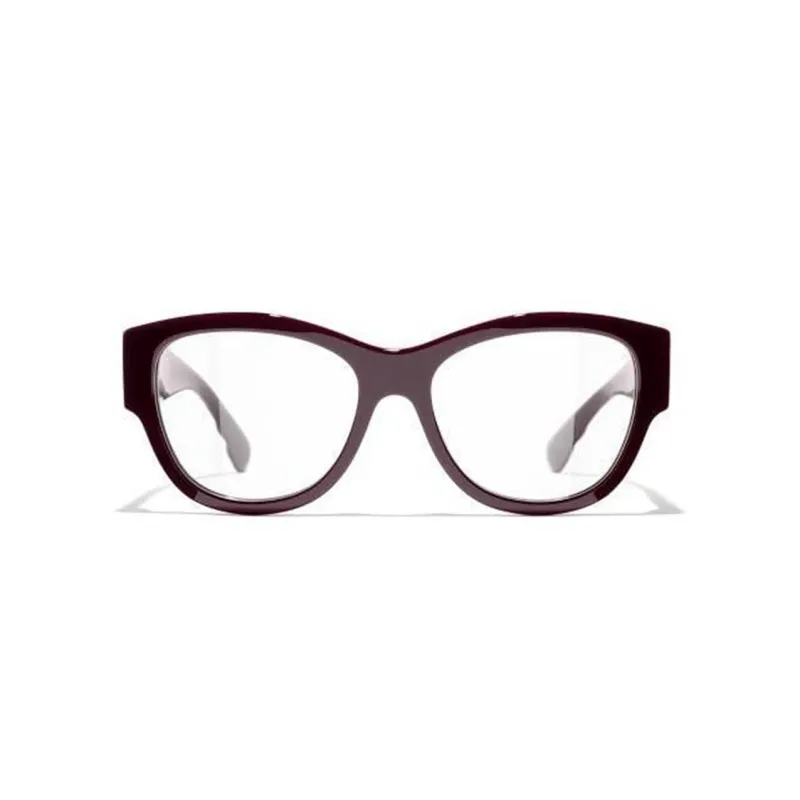 CHANEL Plate Frame Irregular Shape Eyeglass Frames Women's Red-0