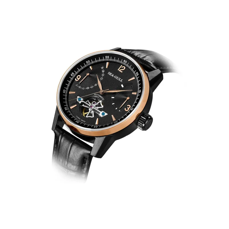 Sea Gull LE BRASSUS Automatic Mechanical Movement Watch Men's Watches Black Dial-1