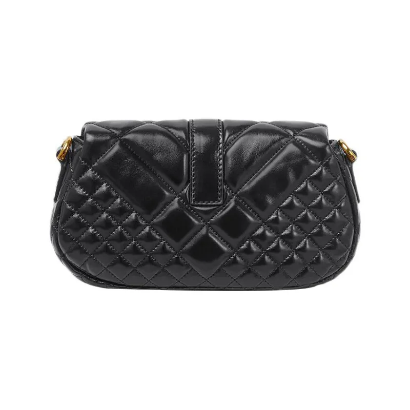 VERSACE Greca Goddess Cow Leather Shoulder Bag, Crossbody Bag Mini Women's Black-2