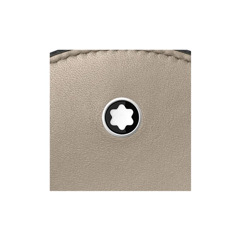 MONTBLANC Full grain Calf Leather Coin Purse Crossbody Clutch Men's Earth Gray-4