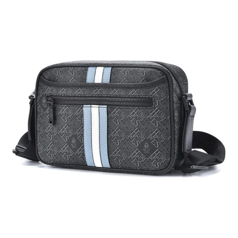 Hush Puppies Cow Leather Shoulder Bag Men's Black-1