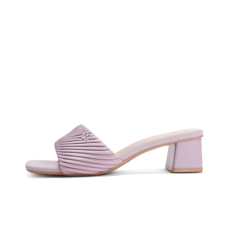 BELLE Slide Slippers Women's Purple/Beige/White-0