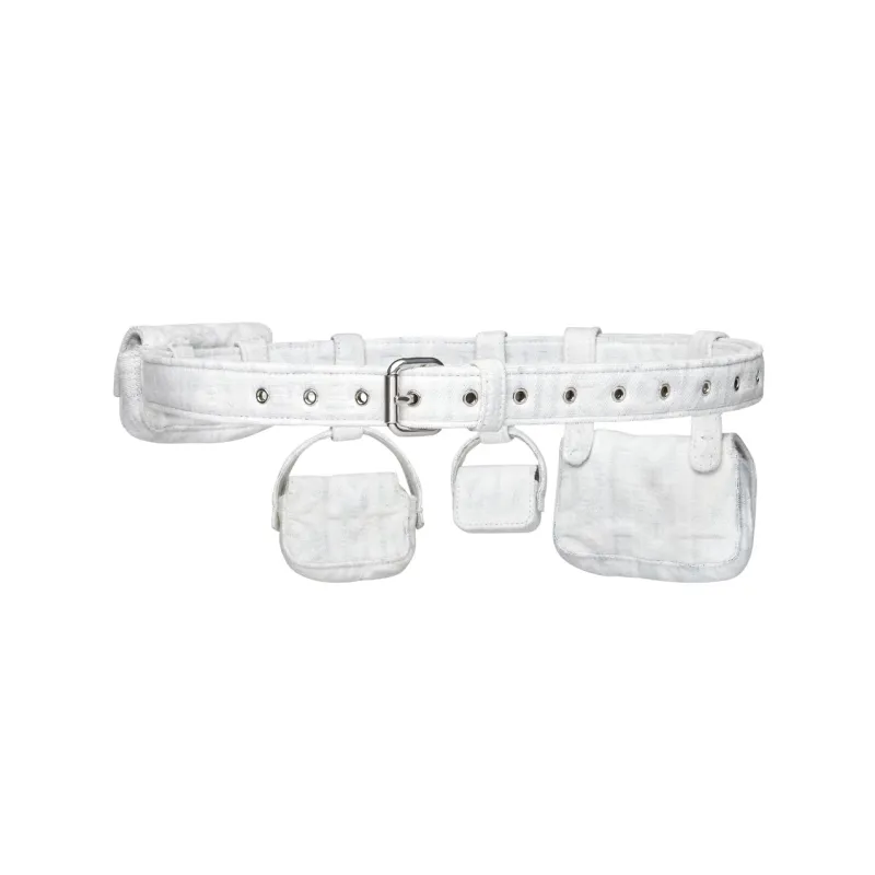 FENDI By Marc Jacobs Baguette Belt White Denim Belt-0