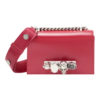 Alexander McQueen Calfskin Shoulder Bag, Crossbody Bag Women's Red