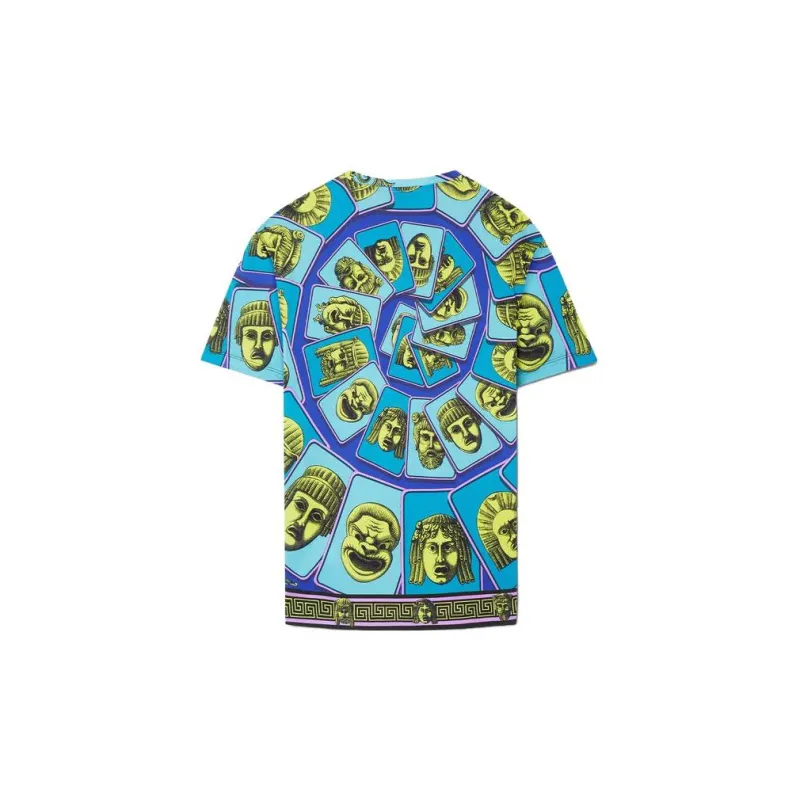 VERSACE All-Over Graphic Printed Crewneck T-Shirt-1