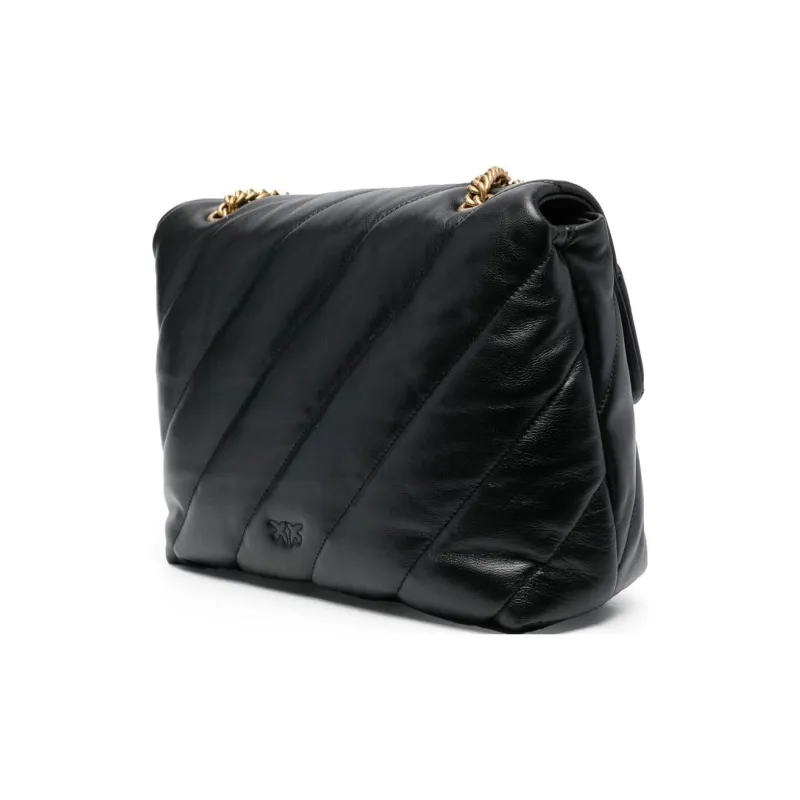 PINKO Cow Leather Square Bag Shoulder Bag Women's Black-3
