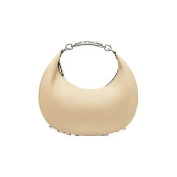 FENDI Fendigraphy Leather Crescent Bag Hobo Bag Handbag Shoulder Bag Women's Brown