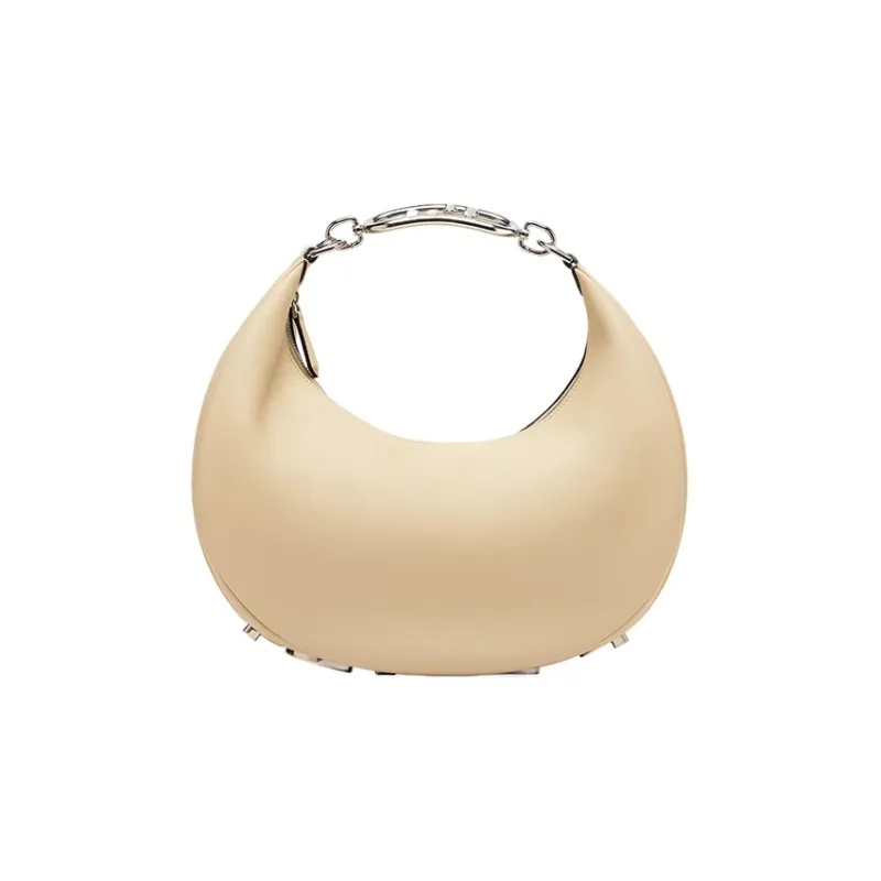 FENDI Fendigraphy Leather Crescent Bag Hobo Bag Handbag Shoulder Bag Women's Brown-0