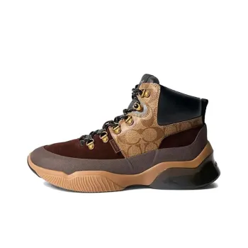COACH Citysole High-Top Sports Casual Shoes Men's Brown Red