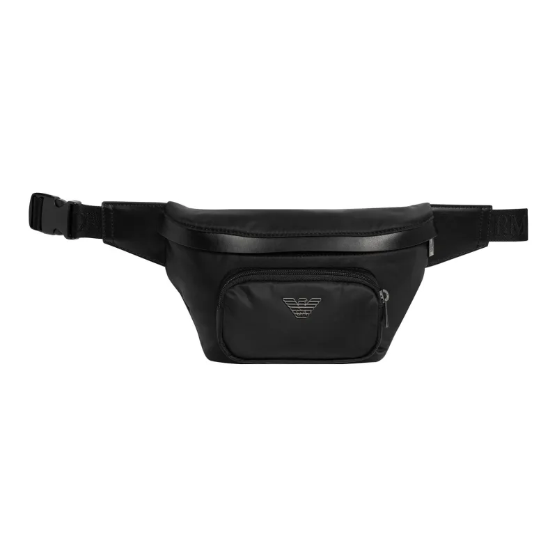 EMPORIO ARMANI Polyurethane Sling Bag, Crossbody Bag, Fanny Pack Medium Size Men's Black-0