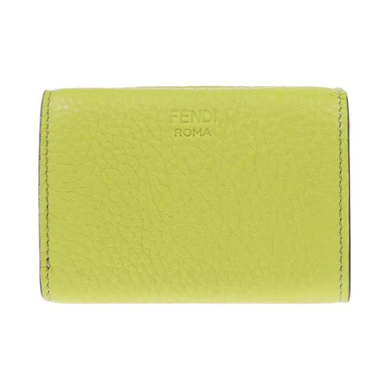 FENDI Peekaboo Cow Leather Wallet Women's Sprout Green-2