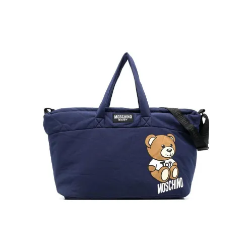 MOSCHINO Stretch Cotton Mommy Bag Diaper Bag Handbag Kids' Navy Cyan