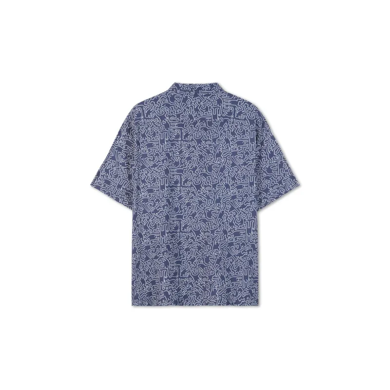 Keith Haring X Tommy Hilfiger Tommy Hilfiger X Keith Harlem Co authored Series Shirts Unisex Blue Print 0YF-1