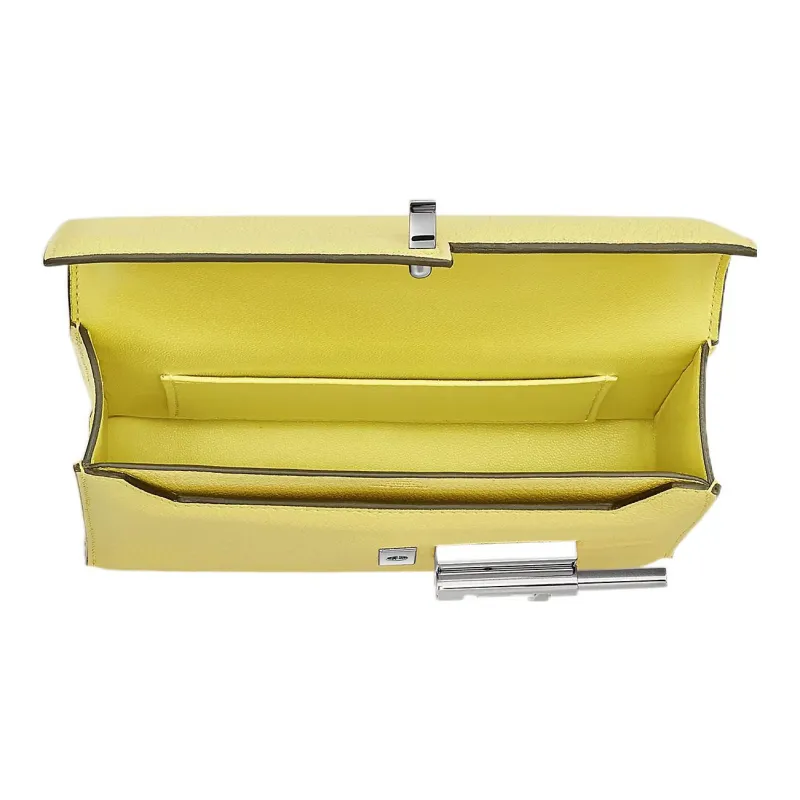 HERMES Verrou Mysore Goat Skin Handgun Bag Shoulder Bag Crossbody Bag Women's 0YLimoncello Lemon Yellow-3