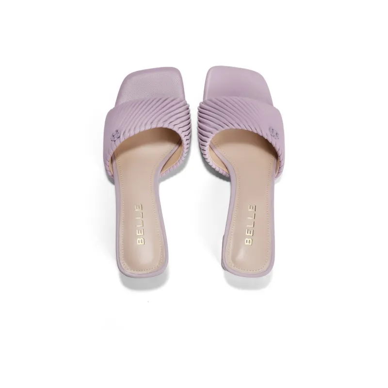 BELLE Slide Slippers Women's Purple/Beige/White-3