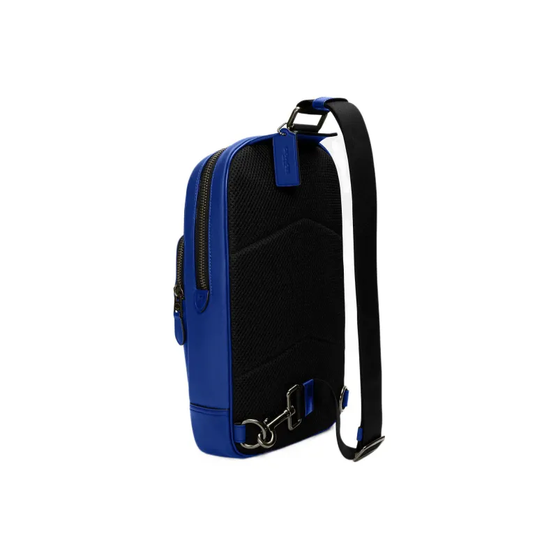 COACH Graham Calfskin Sling Bag Fanny Pack Crossbody Bags Small Size Men's Blue-1