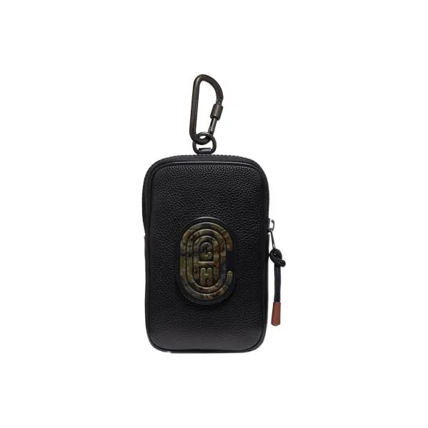COACH Hybrid Pebbled Leather Storage Bag Coin Purse Men's Black-0