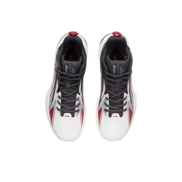 LINING Fighting Falcon Basketball Shoes Men Mid Top White/Turquoise Purple/Ebony Black-2