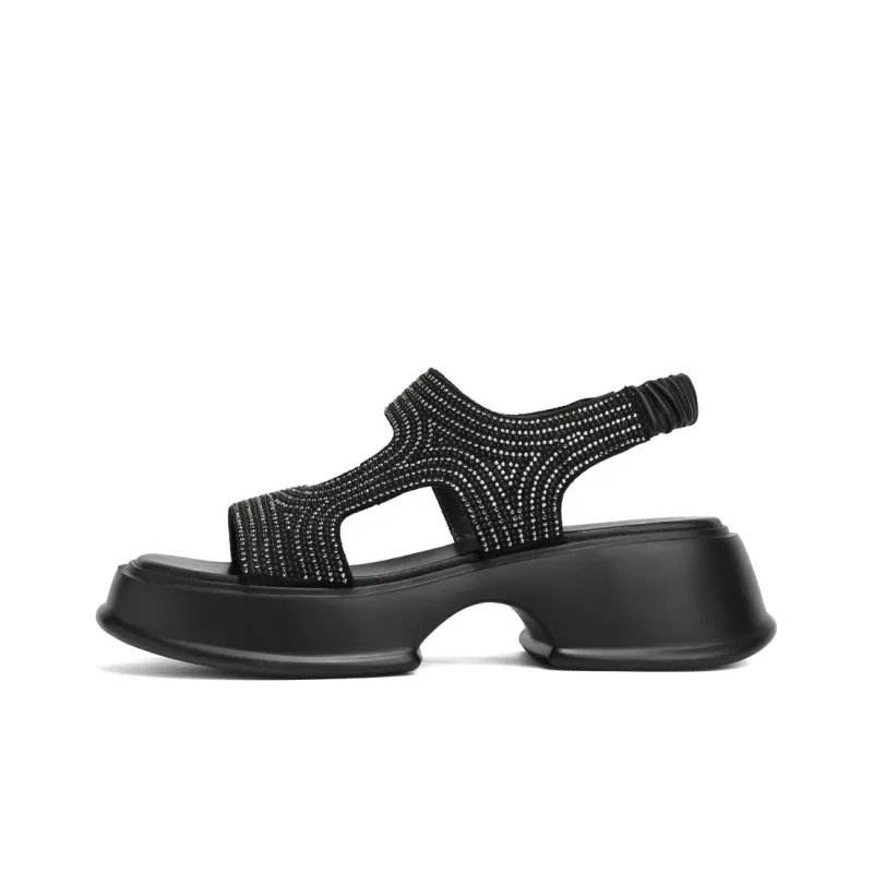 BELLE Stylish Sandals Women's Ecru Black-5