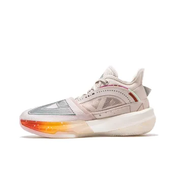 PEAK Taichi Large Triangle Cushioning Anti Slip And Wear Resistant Mid Top Basketball Shoes Men's Pink Yellow