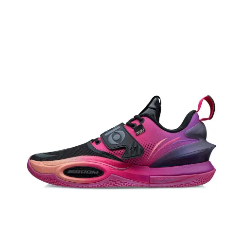 LINING All City 10 V2 Basketball Shoes Men Low-Top Black/Red Purple