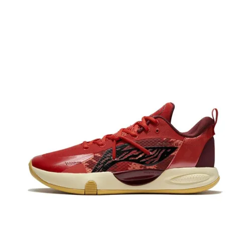 LINING Speed 8 Basketball Shoes Men Low-Top Scarlet Red/Dark Maroon