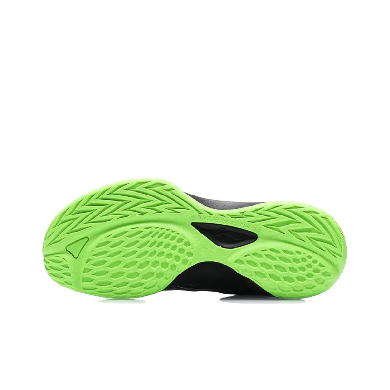 LiNing Combat Low Wear Resistant Slip Resistant Low Top Performance Basketball Shoes Men's Black Green-4
