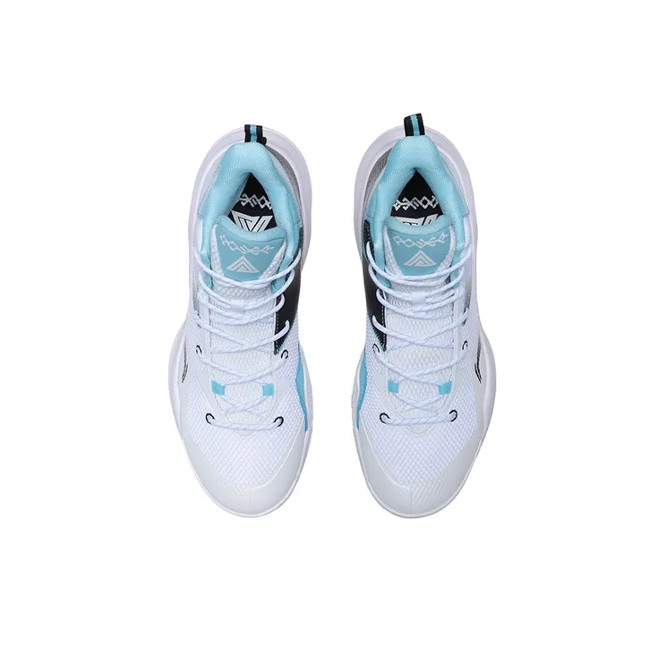 LiNing Power 7 Cushioning, Slip Resistant, Abrasion Resistant, Coverage, Support Mid Top Basketball Shoes Men's Snow-3
