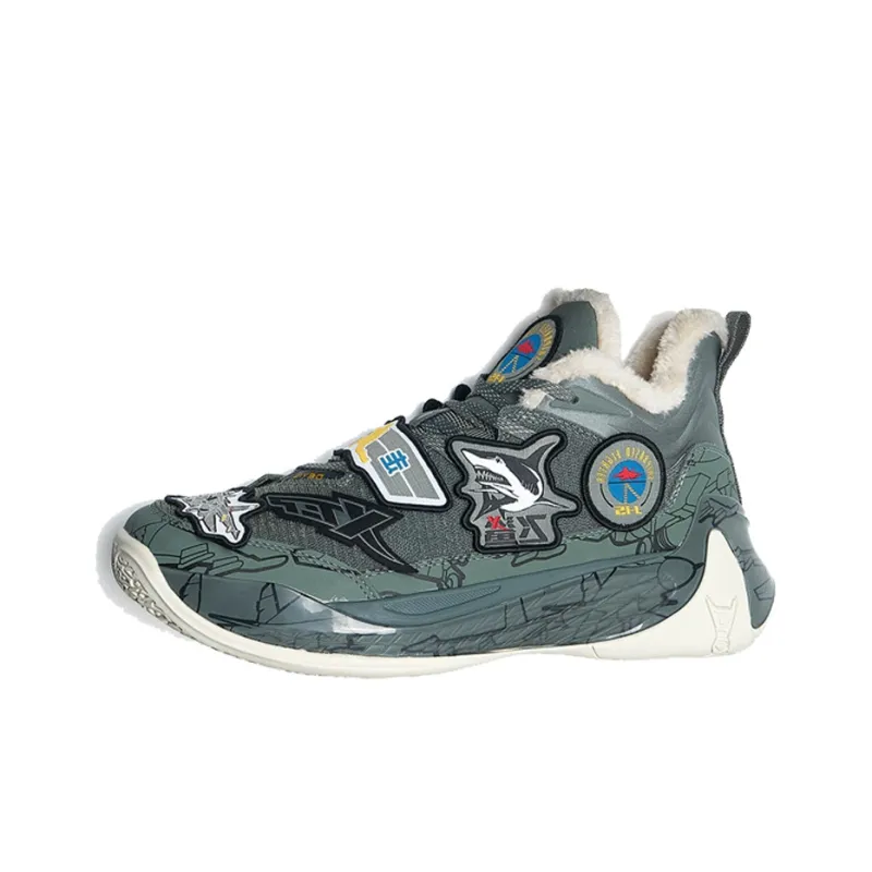 XTEP Monster 3.0 Cushioning Anti Slip Wear Resistant And Warm Coverage Low Top Basketball Shoes Men's Asphalt Gray-0