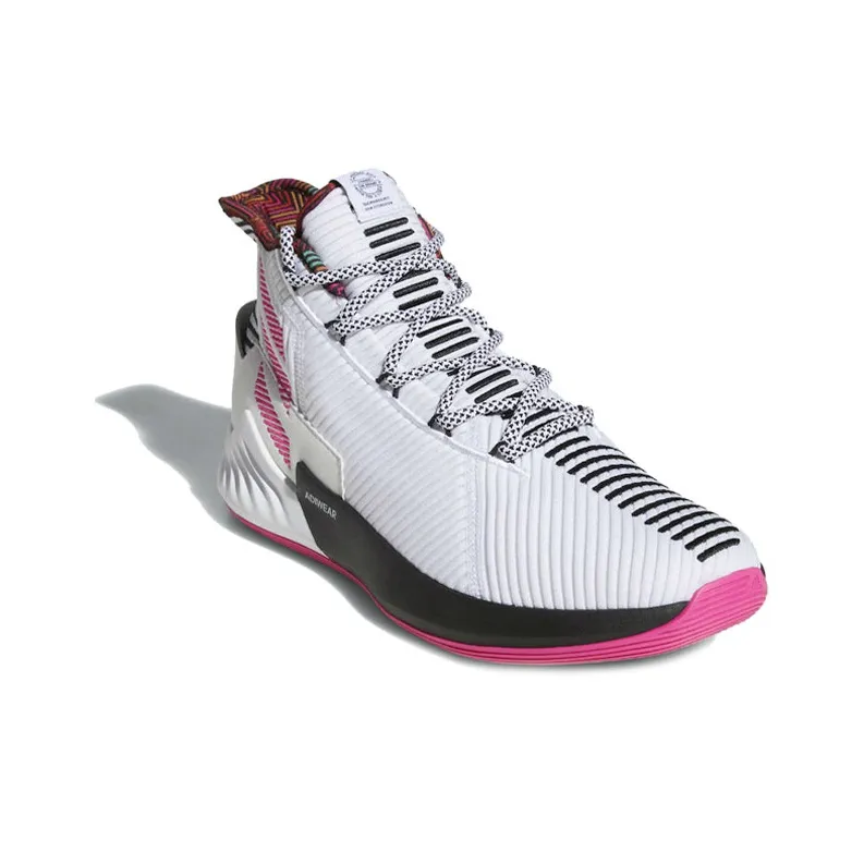 Adidas D Rose 9 White Black Pink-2