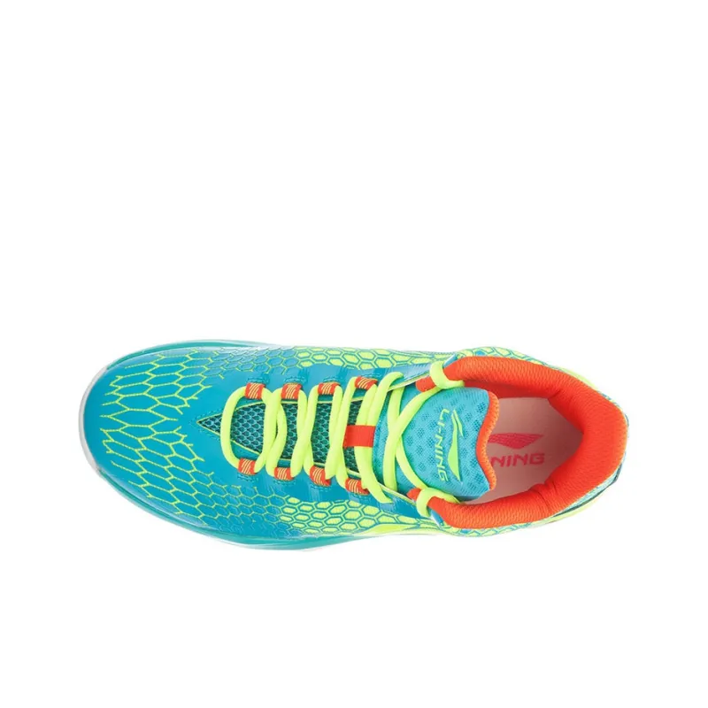 LiNing Unit Bow 2 Abrasion Resistant Low Top Basketball Shoes Men's Blue Green-3