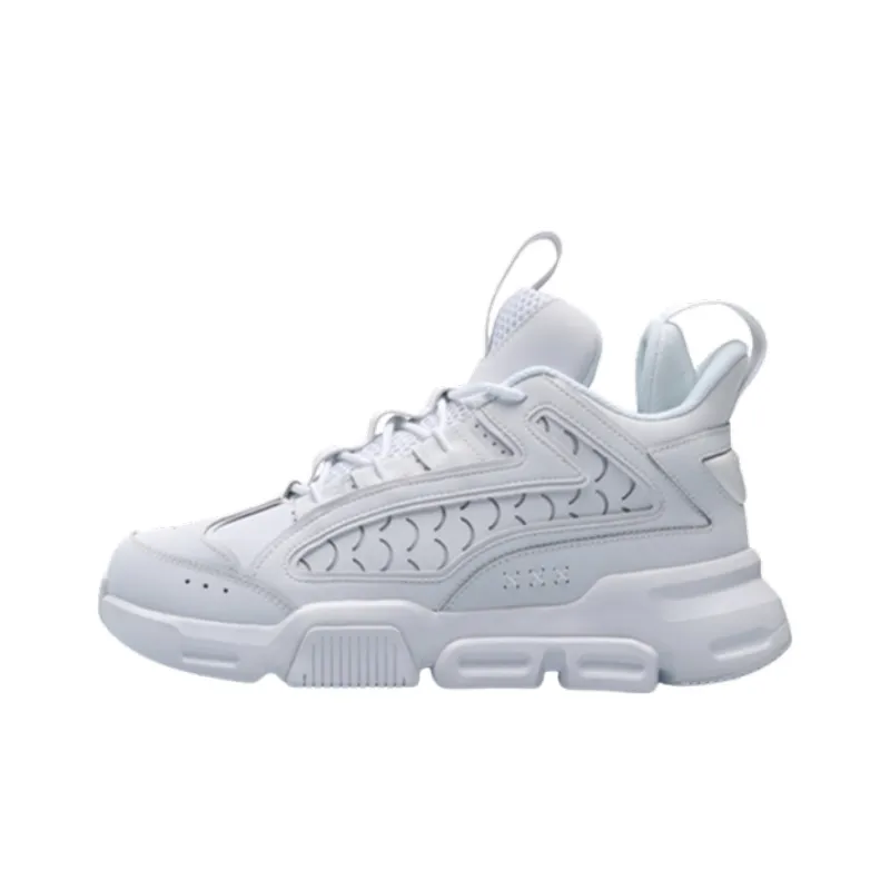 LINING Hanjia Basketball Shoes Men Mid Top White-0