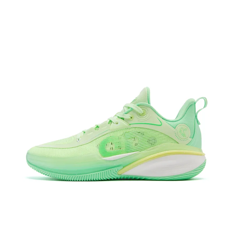 QIAODAN FE1.0 Lime Anti Slip And Wear Resistant Lightweight Rebound Low Top Basketball Shoes Men's Green-0