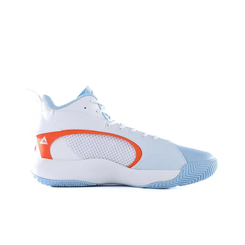 PEAK Shock Absorbers Slip Resistant, Abrasion Resistant, Breathable High Top P MOTIVE Basketball Shoes Men's Blue White-1