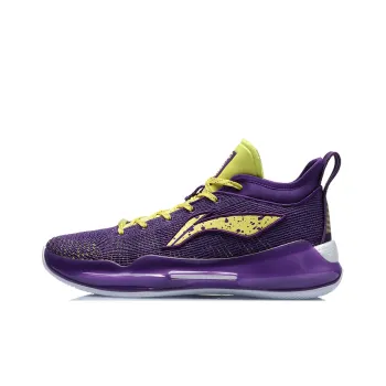 LiNing YuShuai 13 Boom Low Mid Top Performance Basketball Shoes Men's Yellow Purple