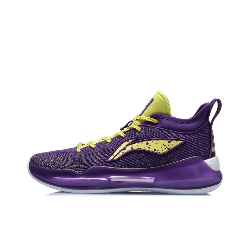 LiNing YuShuai 13 Boom Low Mid Top Performance Basketball Shoes Men's Yellow Purple-0