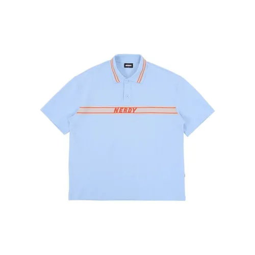 Nerdy Polo Shirts Unisex Sky Blue