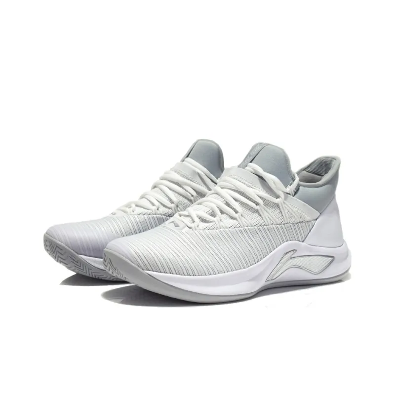 LiNing Speed 5 Cushioning Rebound Low Top Basketball Shoes Men's White-2