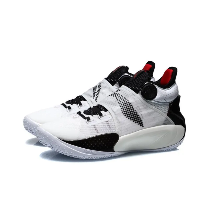 LiNing SONIC 9 Cushioned Slip Resistant Mid Top Basketball Shoes Unisex White PE Sponsored Edition-2