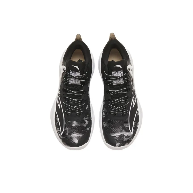 Anta Hussars 8 Durable Breathable Low Top Basketball Shoes Men's Black White-2
