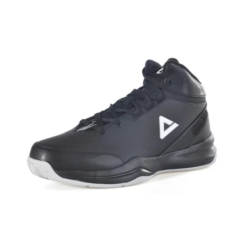 PEAK Nova Cushioned Slip Resistant Mid Top Basketball Shoes Men's Black Gray-2