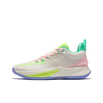 361° Restraint 3 Basketball Shoes Men Low Top Sago/Fluorescent Bright Green/Pink
