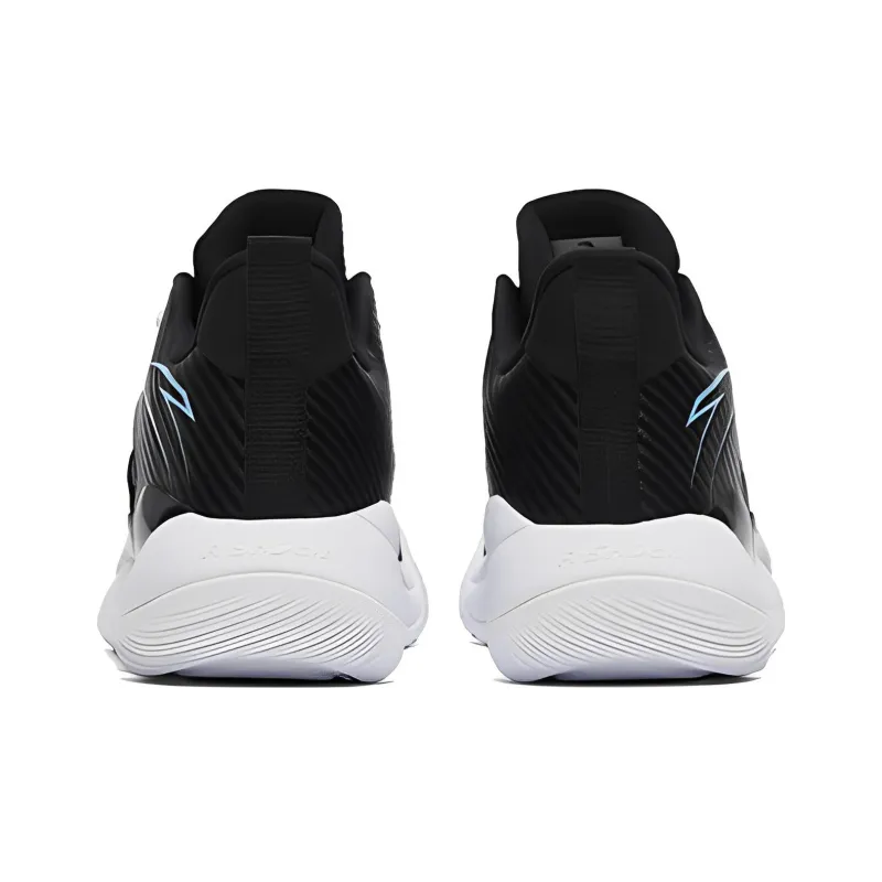 Anta Laser 4 Anti Slip Wear Resistant Mid Top Basketball Shoes Men's Black White-4