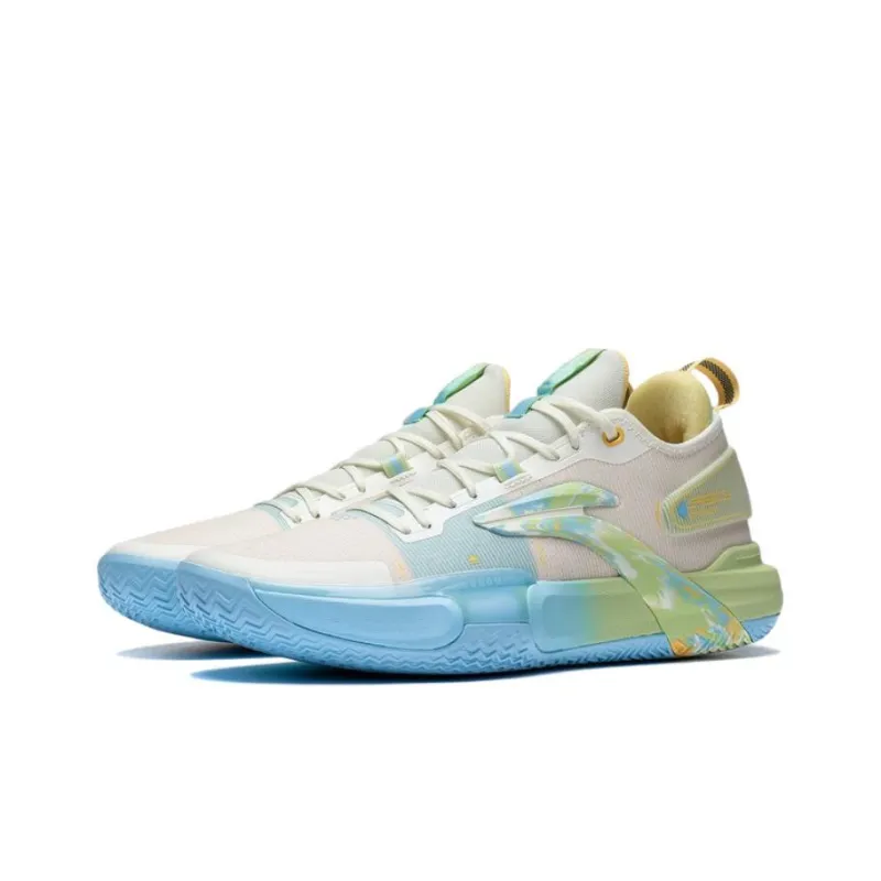 LINING Speed 9 Premium Basketball Shoes Men Low Top White/Blue-2