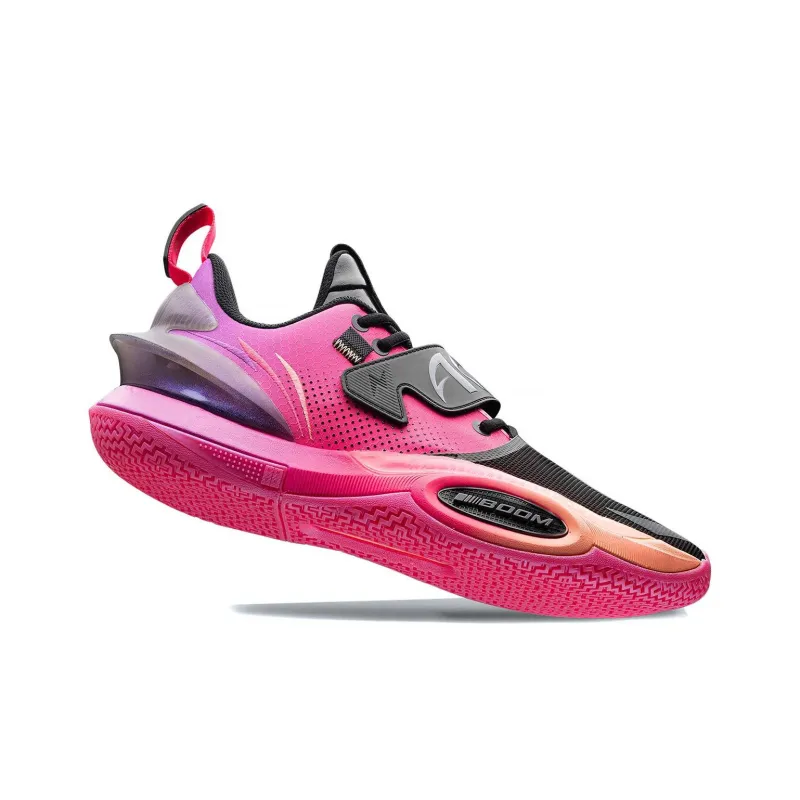 LiNing All City 10 V2 Anti Slip And Wear Resistant Breathable Low Top Basketball Shoes Men's Black Red Purple-2