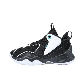PEAK Slip Resistant Cushioning Abrasion Resistant High Top Performance Basketball Shoes Men's Black White