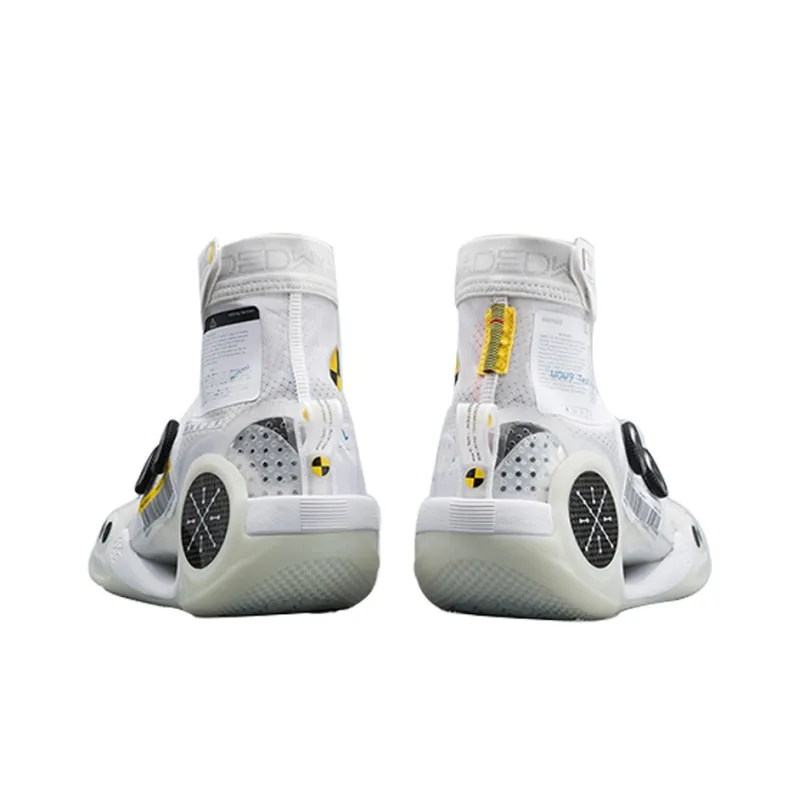 LiNing WOW 9 Infinity 'Test R1' Glow In The Dark High Top Basketball Shoes Men's White-3