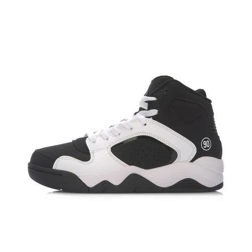 LINING Retro 90 II Basketball Shoes Women's High-Top Black/White