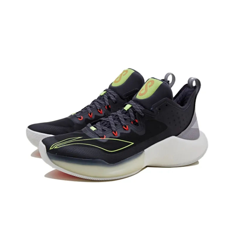 LINING SONIC 8 Basketball Shoes Men Low Top Black/White-2