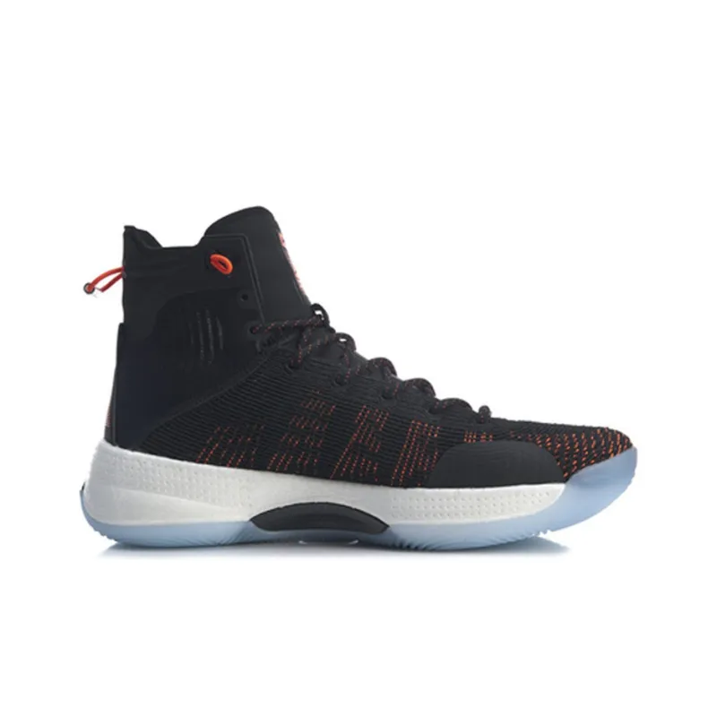 LiNing YuShuai 13 Boom Anti Slip Wear Resistant High Top Basketball Shoes Men's Black Orange-1